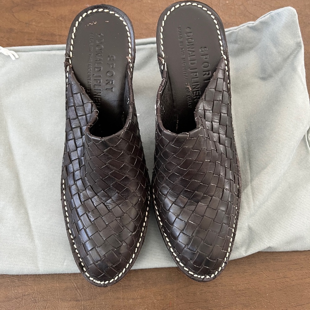 Donald J. Pliner Woven Leather Mules